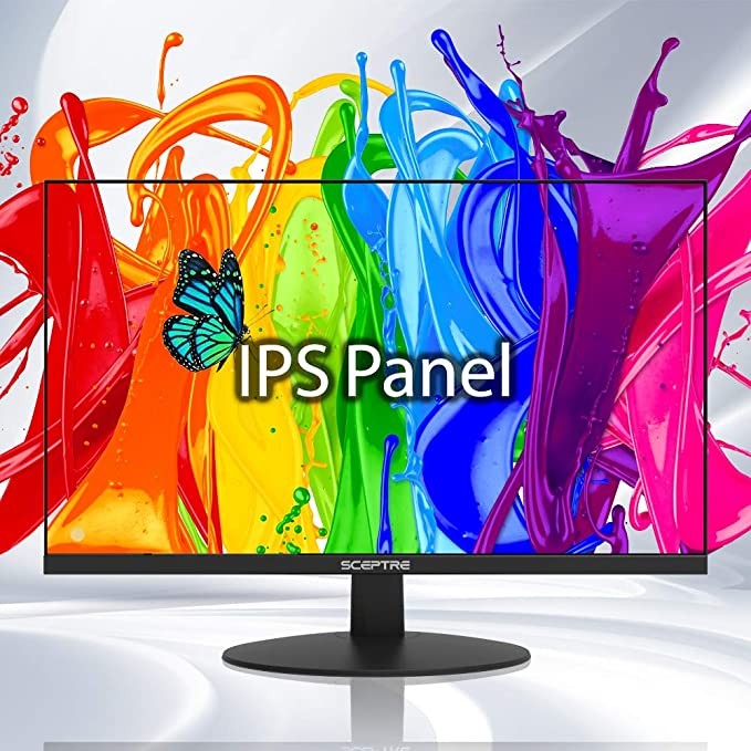 Sceptre IPS 24 inch business computer monitor 1080p 75Hz with HDMI VGA built-in speaker, machine black (E248W-FPT)