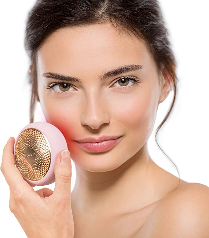 FOREO UFO Smart Facial Mask, Pearl Powder, 90 Seconds Facial Treatment, Heating, Cooling, LED Light Therapy and Sonic Pulsation Technology, Connects to Smartphone App