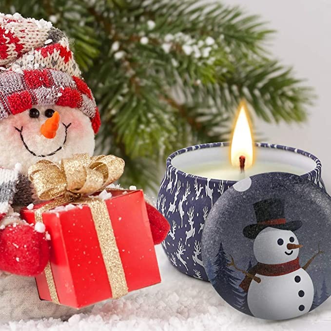Christmas Scented Candles Gifts Set for Women,Aromatherapy Candles for Home Scented,5.65Oz Soy Wax Jar Candle for Brithday Valentines Gifts,Stress Relief 4 Pack